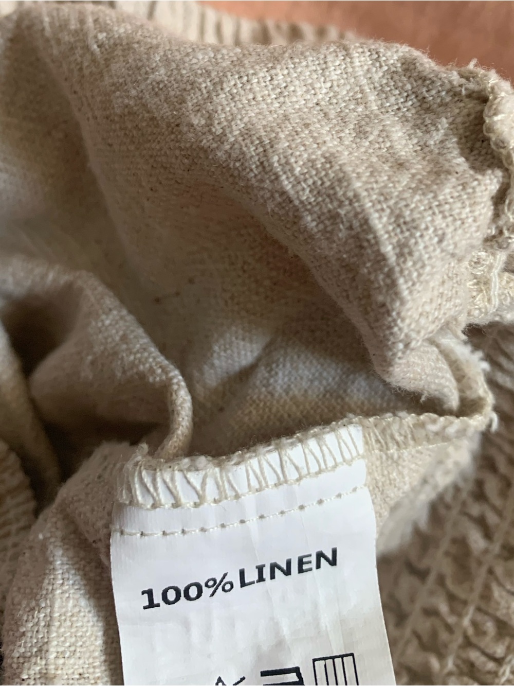 Emme Mama Transitional Maternity Pants Cream 100% Linen, large tall - Picture 5 of 10